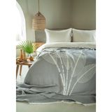 Apricitas Home Çift Kişilik June Gri Müslin Yatak Örtülü Nevresimli Pike Takımı - 220 x 220 cm