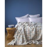 Apricitas Home Lauren Indigo Çift Kişilik Müslin Tek Yatak Örtüsü - 001-Renkli - 240 x 260 cm