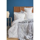Apricitas Home Liberty Indigo Çift Kişilik %100 Pamuk Nevresim Takımı ve Battaniye-Yatak Örtüsü Seti - 230 x 240 cm