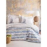 Apricitas Home Marinero Çift Kişilik %100 Pamuk Kapitoneli Nevresim Takımı - Beyaz - 200 x 220 cm