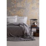 Apricitas Home Moneda Gri, Çift Kişilik Desenli Yatak Örtüsü Seti - 220 x 240 cm