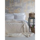 Apricitas Home Moneda Triko Çift Kişilik Yatak Örtülü Nevresim Seti - Ekru - 220 x 240 cm