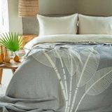 Apricitas Home Muslin Çift Kişilik Yatak Örtülü Nevresim Takımı June Gri - 200 x 220 cm