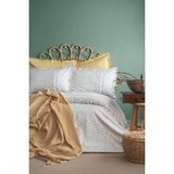 Apricitas Home Sage Hardal Çift Kişilik %100 Pamuk Nevresim Takımı ve Müslin Yatak Örtüsü Seti - 200 x 220 cm