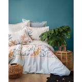 Apricitas Home Senses Scarlet Mavi Tek Kişilik %100 Pamuk Kapitoneli Nevresim Complete Set - Beyaz - Mavi - 180 x 230 cm