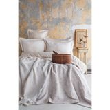 Apricitas Home Sorella Beige Çift Kişilik %100 Pamuk Nevresim Takımı ve Battaniye-Yatak Örtüsü Seti - 230 x 240 cm - Bej