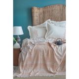 Apricitas Home Tropica Blush Çift Kişilik %100 Pamuk Müslin Pike Takımı - Bej - 230 x 240 cm