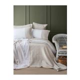 Apricitas Hometimeless Prime Set Omari Bej Cift Kisilik Battaniyeli Ve Yatak Ortulu %100 Pamuk Nevresim Takimi