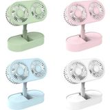 Apricot F6 Şarjlı 3 Kademeli Karışık Renk Çift Fanlı Taşınabilir Masaüstü USB Fan
