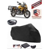 Aprilia Caponord 1200 Rally Branda Siyah Arka Çanta Uyumlu(Topcase) Motosiket Brandası Motor Örtüsü Çadır Su Geçirmez Motosiklet Kılıfı Motor Brandası,lastikli,taşıma Torbalı