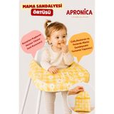 Apronica Hijyenik Taşınabilir Kılıflı Papatya Desen Mama Sandalyesi Örtüsü
