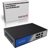 Apronx 4 Port 10/100 Poe Switch 78W Uplink 2 Port 10/100/1000 Mbps Güvenlik Kamerası İçin Uygun