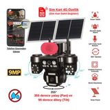 Apronx 9mp 4g Solar Ptz Kamera 3 Ekran Üçlü Görüş 12w Çift Panel 20.000 Mah Batarya Sım Kartlı