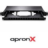Apronx APX-FA101 12 Port Fiber Patch Panel -Kasetli (SC/DX/12CORE/METAL)
