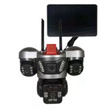 Apronx Apx-Wsp364 9Mp 3.6Mm 2X2.8mm 4G Solar Uclu Kamera Ve Panaromık Lens 24 Led Ptz