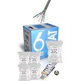 Apronx Cat6 23AWG 305 Metre 0,50MM Gri Utp Kablo +500 Adet Ez Jak