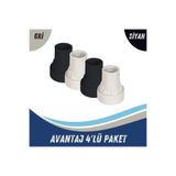 Aps Baston Lastiği Yumuşak Kaymaz Taban Baston Asa Ucu Yüksek Kalite 4'lü Avantaj Paket Gri ve Siyah