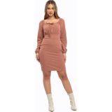 Apsen Kadın Pembe Vücuda Oturan Kışlık Örme Pembe Elbise 4499/95