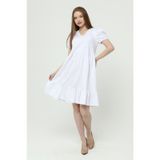 apsen Kadın V Yaka Büzgülü Midi Cotton Elbise 4439/100