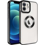 Apsuwa Apple iPhone 11 Omega Kamera Korumalı Logo Gösteren Silikon Siyah Telefon Kılıfı