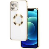 Apsuwa Apple iPhone 12 Omega Kamera Korumalı Logo Gösteren Silikon Gold Telefon Kılıfı