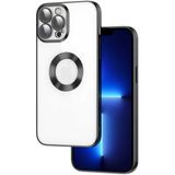 Apsuwa Apple iPhone 12 Pro Max Omega Kamera Korumalı Logo Gösteren Silikon Siyah Telefon Kılıfı