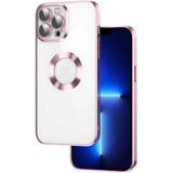 Apsuwa Apple iPhone 12 Pro Omega Kamera Korumalı Logo Gösteren Silikon Rose Gold Telefon Kılıfı