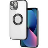 Apsuwa Apple iPhone 13 Omega Kamera Korumalı Logo Gösteren Silikon Siyah Telefon Kılıfı