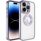 Apsuwa Apple iPhone 13 Pro Max Omega Kamera Korumalı Logo Gösteren Silikon Lila Telefon Kılıfı