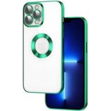 Apsuwa Apple iPhone 13 Pro Max Omega Kamera Korumalı Logo Gösteren Silikon Yeşil Telefon Kılıfı