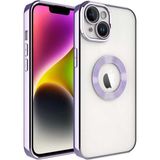 Apsuwa Apple iPhone 14 Omega Kamera Korumalı Logo Gösteren Silikon Lila Telefon Kılıfı
