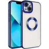 Apsuwa Apple iPhone 14 Plus Omega Kamera Korumalı Logo Gösteren Silikon Lacivert Telefon Kılıfı
