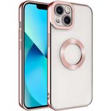 Apsuwa Apple iPhone 14 Plus Omega Kamera Korumalı Logo Gösteren Silikon Rose Gold Telefon Kılıfı