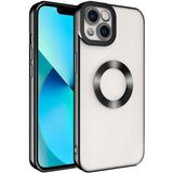 Apsuwa Apple iPhone 14 Plus Omega Kamera Korumalı Logo Gösteren Silikon Siyah Telefon Kılıfı