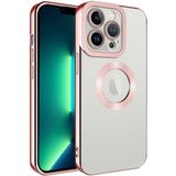 Apsuwa Apple iPhone 14 Pro Max Omega Kamera Korumalı Logo Gösteren Silikon Rose Gold Telefon Kılıfı
