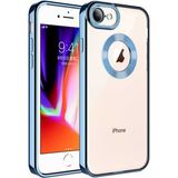 Apsuwa Apple iPhone 7 Omega Kamera Korumalı Logo Gösteren Silikon Açık Mavi Telefon Kılıfı