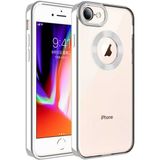Apsuwa Apple iPhone 7 Omega Kamera Korumalı Logo Gösteren Silikon Gümüş Telefon Kılıfı