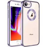 Apsuwa Apple iPhone 7 Omega Kamera Korumalı Logo Gösteren Silikon Lila Telefon Kılıfı