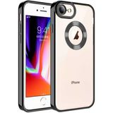 Apsuwa Apple iPhone 7 Omega Kamera Korumalı Logo Gösteren Silikon Siyah Telefon Kılıfı