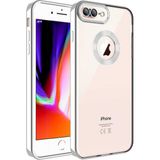 Apsuwa Apple iPhone 7 Plus Omega Kamera Korumalı Logo Gösteren Silikon Gümüş Telefon Kılıfı