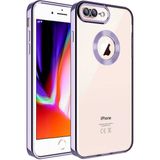 Apsuwa Apple iPhone 8 Plus Omega Kamera Korumalı Logo Gösteren Silikon Lila Telefon Kılıfı
