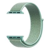 Apsuwa Apple Watch Nike Se 44MM Uyumlu Kordon Cırtcırt Kumaş Saat Kordonu 44/K03--YEŞIL