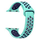 Apsuwa Apple Watch Se 44MM Uyumlu Kordon Ring Çift Renk Spor Saat Kordonu 44/K02--TURKUAZ-LACIVERT - Turkuaz - Lacivert