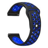 Apsuwa Huawei Watch Gt 2 Sport 46MM Uyumlu Kordon Delikli Çift Renk Saat Kordonu 22K02--SIYAH-MAVI - Siyah - Mavi