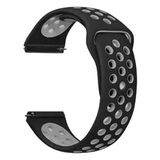 Apsuwa Huawei Watch Gt 2e 46MM Uyumlu Kordon Delikli Çift Renk Saat Kordonu 22K02--SIYAH-GRI - Siyah - Gri