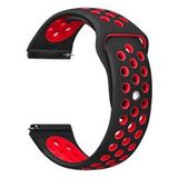 Apsuwa Huawei Watch Gt 2e 46MM Uyumlu Kordon Delikli Çift Renk Saat Kordonu 22K02--SIYAH-KIRMIZI - Siyah - Kırmızı