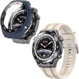 Apsuwa Huawei Watch Ultimate Kordon Kayış Soft Silikon Krem + Ekran Koruyucu Kasa Lacivert