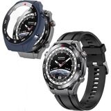 Apsuwa Huawei Watch Ultimate Kordon Kayış Soft Silikon Lacivert + Ekran Koruyucu Kasa Siyah