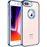 Apsuwa Iphone 8 Plus Kılıf Omega Kamera Korumalı Logo Gösteren Silikon - Açık Mavi