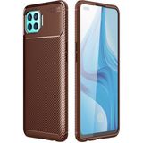 Apsuwa Oppo Reno 4 Lite (CPH2125) Karbon Görünüm Negro Silikon Kılıf - Kahve